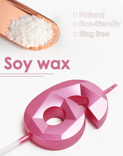 Miniatura 4 de Velas de cumpleaños 50, velas del número 50, vela rosa de feliz cumpleaños para pastel, adornos para pastel de diseño 3D para mujeres, fiesta