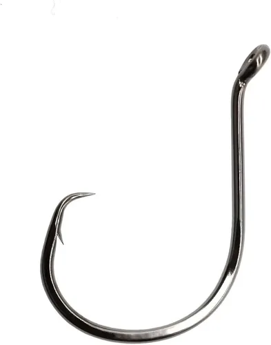 Angler's Grotto Gancho circular desplazado de pulpo pesado de vástago corto | 10/25/50 unidades por paquete | Anzuelos de pesca de agua dulce y