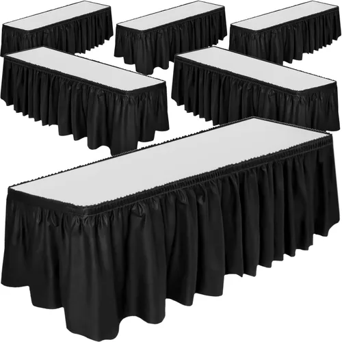 Miniatura 17 de DecorRack Paquete de 2 faldones de mesa, 29 pulgadas x 14 pies cada uno, sin BPA, desechables, reutilizables, falda rectangular para mantel