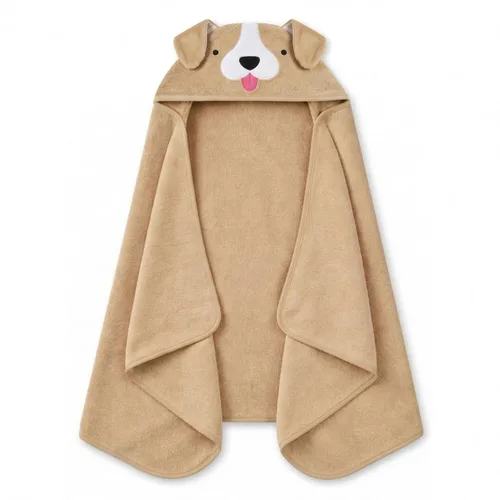 Delta Children Toalla de baño con capucha para niños con bolsillos - Super suave y absorbente - Gran regalo para niños y niñas, Perro Marrón
