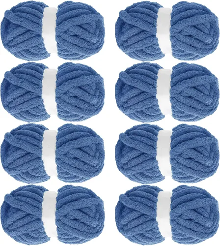 Miniatura 25 de MABOZOO Paquete de 8 ovillos de hilo grueso surtido para crochet - Chenilla jumbo esponjosa, hilo suave y voluminoso para tejer a mano o con los Rojo