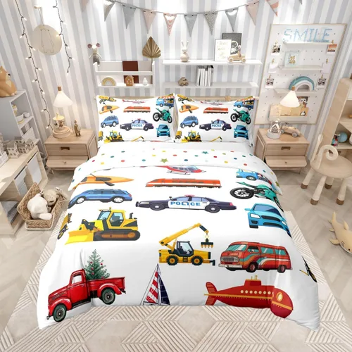 Miniatura 17 de 100% Algodón Natural Acuarela Juego de Ropa de Cama con Diseño Marino para Niños y Niñas, Juego de Cama con Estrella de Mar y Caracol Azul, Juego
