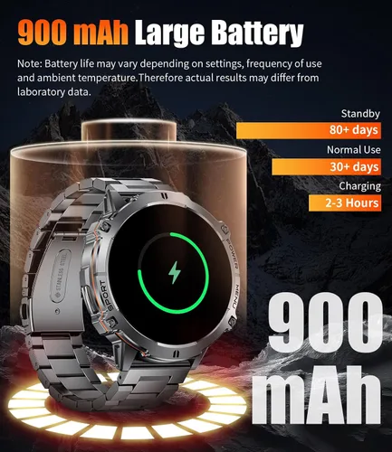 Miniatura 3 de Relojes inteligentes LIGE para hombres con batería de 900mAh (60+ horas de espera), pantalla AMOLED de 1.73" con Bluetooth, modo de llamada, más