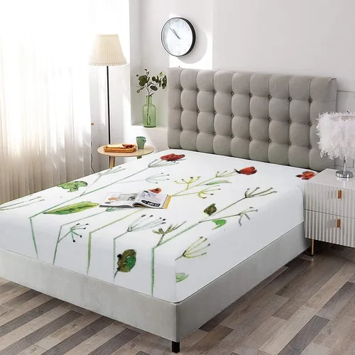 Miniatura 51 de Juego de sábanas decorativas tamaño individual XL, juego de sábanas bajeras con bolsillos profundos de cactus y 2 fundas de almohada