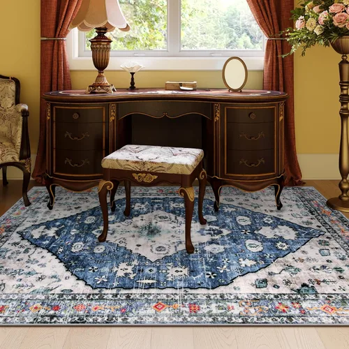 Miniatura 217 de Lahome Alfombra Bohemia Tribal Lavable de 3 x 5, Alfombras Antideslizantes para Entrada, Dormitorio, Sala de Estar, Vintage, Ultra Suave, No