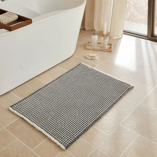 Miniatura 110 de Triohero Tapete de baño con diseño de gofre, tapete de baño pequeño y bohemio, antideslizante, lavable, ultra suave, súper absorbente, de secado