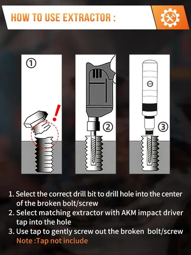 Miniatura 8 de AKM Juego de destornilladores de impacto reversibles manuales de 1/2 pulgadas, 12 destornilladores de impacto S2, acero mucho más duradero