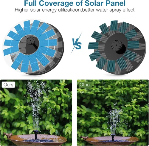 Miniatura 5 de Fuente solar flotante al aire libre 3.5W bomba solar de estanque con 6 boquillas para baño de pájaros, acuario, jardín, fuente (1 unidad)