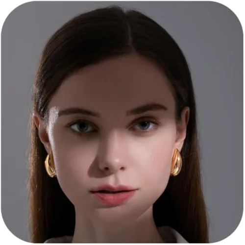 KIAISXES Aretes de aro de gota de agua dorados, aretes gruesos para mujer, ligeros, hipoalergénicos, chapados en oro, joyería de moda para niñas