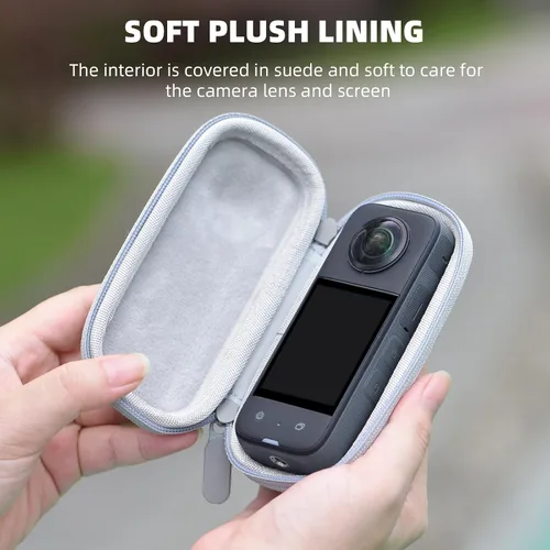Miniatura 8 de BRDRC Funda de transporte para Insta360 X3, bolsa de almacenamiento portátil, funda protectora de lente, funda protectora de carcasa rígida de viaje