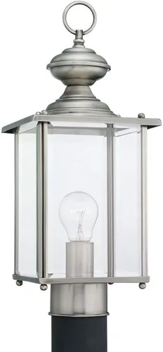 Miniatura 2 de Sea Gull Lighting 8257-12 Jamestowne - poste farol con cristal biselado transparente, 17 pulgadas, color negro