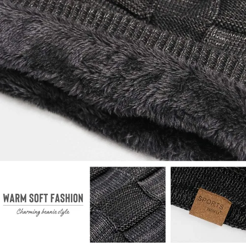 Miniatura 49 de Vgogfly Slouchy Beanie for Men Winter Hats for Guys Cool Beanies Mens Lined Knit Warm Thick Skully Stocking Binie Hat