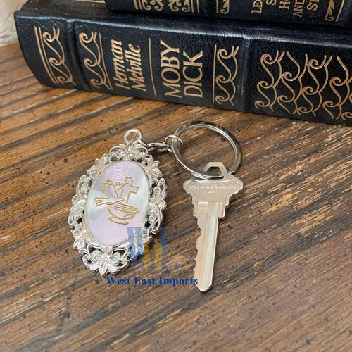 Miniatura 4 de Llavero de bautismo personalizado (12 piezas) – Llavero de metal grabado para bautizo/bautizo/primera comunión, regalo personalizado para invitados