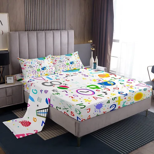 Miniatura 33 de Erosebridal Juego de sábanas de zorro con diseño de flores de arcoíris para niños y niñas, diseño de Foxtoon Animal Boho Floral Sábana bajera