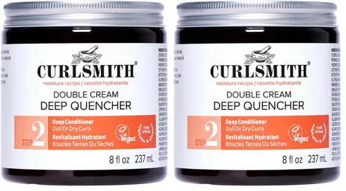 Miniatura 5 de CURLSMITH Double Cream Deep Quencher - Mascarilla acondicionadora profunda para rizos, hidratante y desenredante, para todo tipo de rizos, vegano