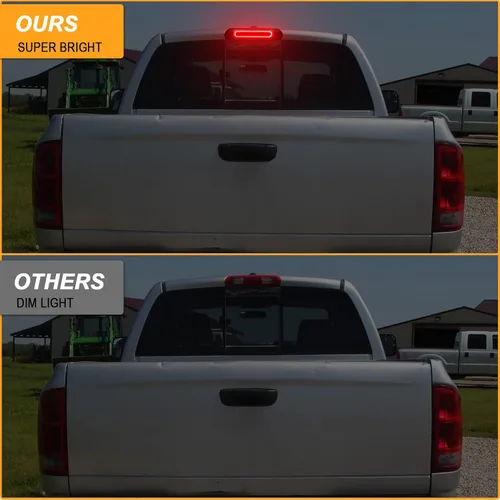 Miniatura 3 de R&F Auto Lente ahumada LED de repuesto de luz de freno de montaje alto para Ram 1500 2500 3500 (2002-2008), para Ram 2500 3500 (2009), luces