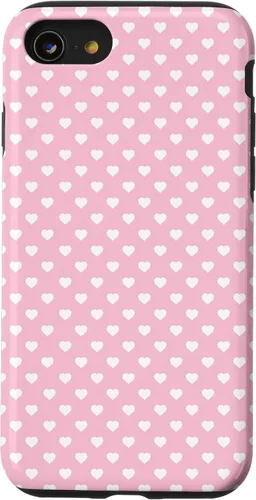 Miniatura 17 de Funda para iPhone 11 Pro Max con diseño de corazones, color rosa claro, blanco y rosa claro para mujeres y niñas