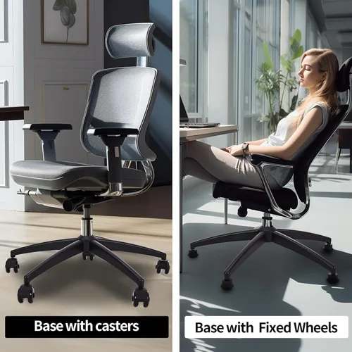 Miniatura 6 de Reemplazo de base metálica para silla de oficina y gaming Frassie con 5 ruedas con guías en forma de campana, base universal para silla de Negro