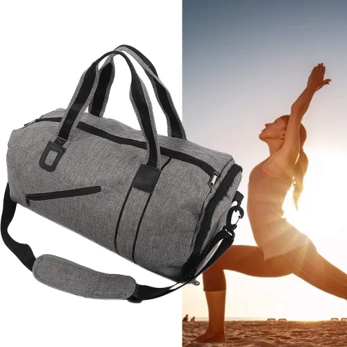 Miniatura 4 de Pequeña bolsa de gimnasio plegable Cilindro Fitness Bolsa de hombro, #2