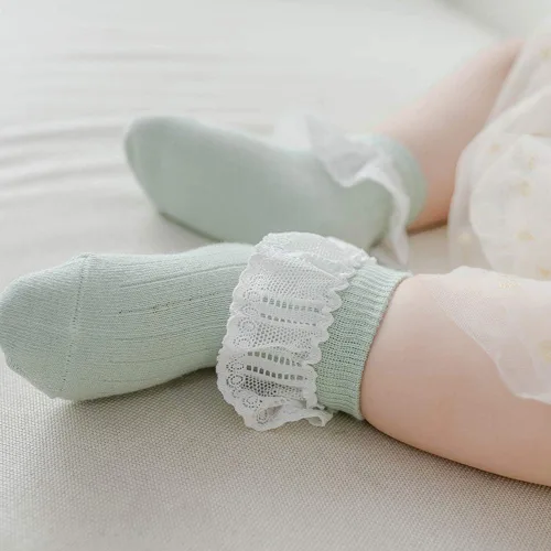 Miniatura 5 de QandSweet Calcetines de encaje para niñas recién nacidas para bebés y niños pequeños