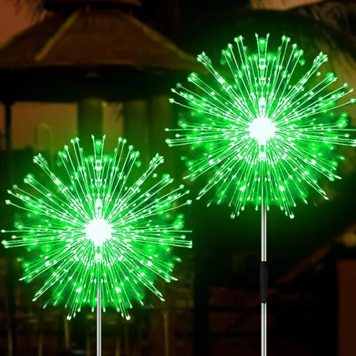 Miniatura 13 de JJGoo - Farolas solares con efecto de fuego, juego de 2, 135 LEDs, 2 modos de iluminación, luces solares para jardín al aire libre, impermeables