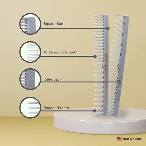 Miniatura 6 de Allegro Combs Juego de 420 peines para el cabello, 12 unidades, peluquero de goma de nitrilo, bolsillo y peines de peinado para estilistas, gris