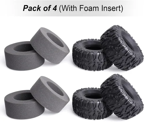 Miniatura 5 de Hobbypark Neumáticos súper suaves de 2.2 pulgadas para Traxxas TRX4 Axial SCX10 II Redcat Gen 8 Gen7 Everest 10 con espuma (paquete de 4)