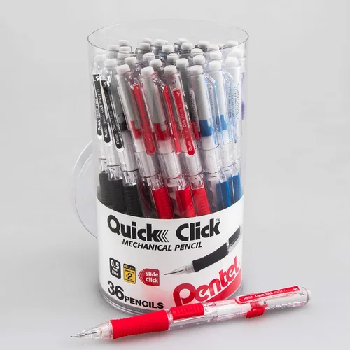 Miniatura 23 de Lápiz mecánico Pentel QUICK CLICK (0.7mm), cañón rosa, caja de 12 lápices (PD217P)