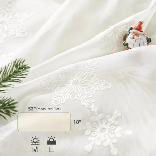 Miniatura 9 de jinchan Cenefa de cortinas de Navidad transparentes de copo de nieve de 18 pulgadas de largo, decoraciones de Navidad, tratamiento de ventana