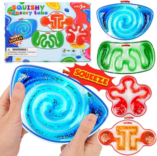 Miniatura 9 de Juguetes Sensoriales Esponjosos para Niños - Pack de 3 Juguetes Sensoriales de Tubo para Autismo - Juguetes Silenciosos para Estudiantes de Aula