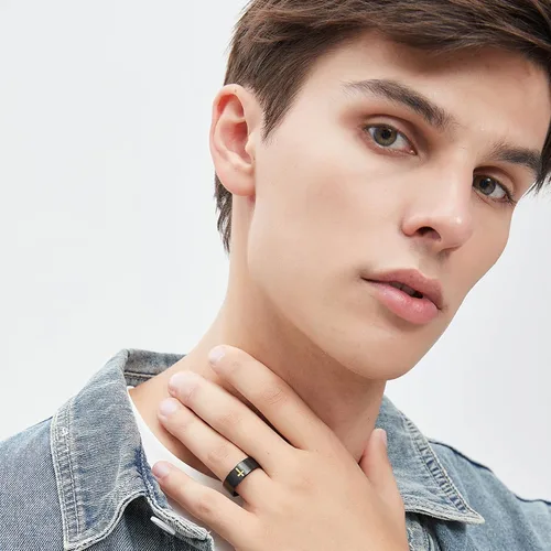 Miniatura 7 de Anillos de cruz para hombre, anillos de titanio puro de alta calidad para hombres, señor Jesús cristiano, 0.315 in, negro, plata, anillo de boda