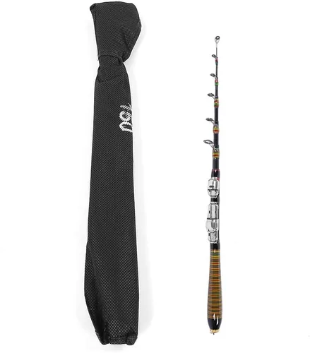 Joyzan Caña de pescar telescópica, kit combinado de caña de pescar retráctil portátil, anillo de choque giratorio, guías de bolsillo, casting