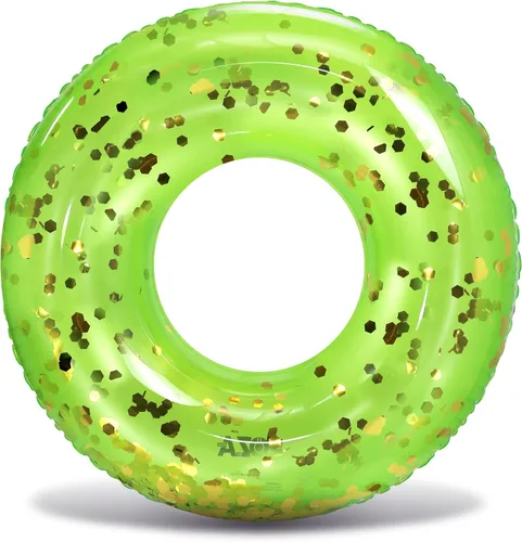 POZA Flotador de Tubo Inflable para Piscina – Anillo de natación de confeti brillante, Tubo Inflable de Servicio Pesado Resistente a los Rayos UV
