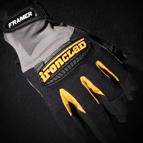 Miniatura 3 de Ironclad Framer; guantes de trabajo de carpintero, destreza de dedo abierto, ajuste de rendimiento, duradero, lavable a máquina, FUG-05-XL