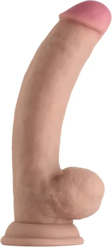 Miniatura 13 de Model C - Consolador realista curvado hacia abajo con bolas, juguetes sexuales de silicona líquida de doble densidad para mujeres y hombres