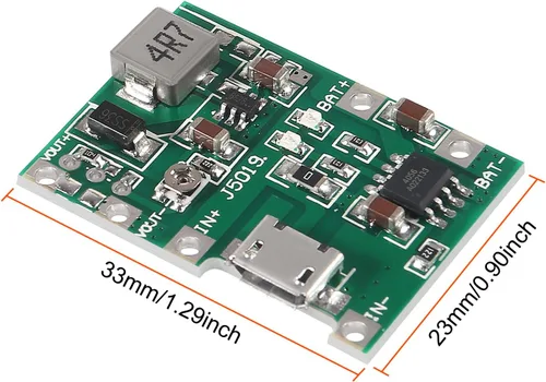 Miniatura 4 de 10 unids 18650 18650 Li-ion cargador de batería módulo 2A USB TP4056 ajustable Boost Módulo DC-DC 3.7V a 5V 9V 12V Step Up Boost Módulo DIY Kit