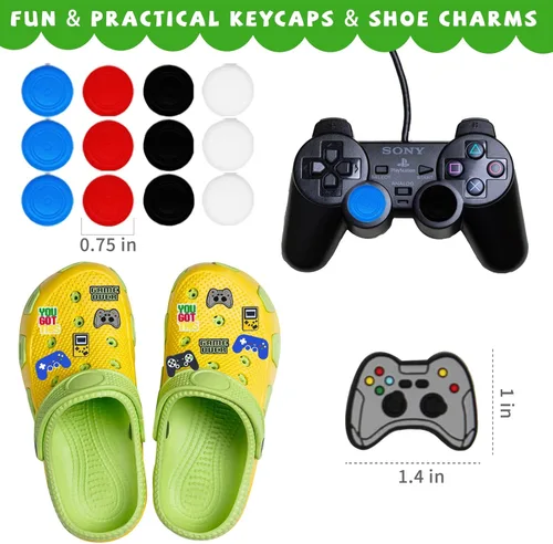 Miniatura 4 de Bluegogo 146 piezas de recuerdos de fiesta de videojuegos: pases VIP, llaveros, calcomanías de tatuaje, colgantes de zapatos, gorras con botones