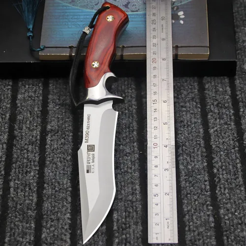 Miniatura 3 de WPKOPYA WZD-006 Cuchillo de caza fijo con cuchillo táctico de vaina, adecuado para caza en la selva, senderismo, pesca, rescate y autodefensa, EDC