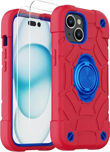 Miniatura 43 de KCJ Funda para iPhone SE 2022/2020, iPhone 8/7/6/6S, con [2×Protectores de Pantalla][Soporte de Anillo] Silicona Suave+PC Duro Protección Completa