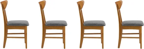 Miniatura 4 de Crosley Furniture Landon - Juego de 4 sillas de comedor de madera modernas de mediados de siglo con asiento tapizado, silla de cocina, bellota