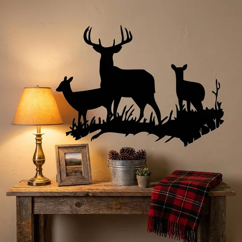 Miniatura 3 de Pegatinas de vinilo para pared, diseño de ciervo con texto en inglés