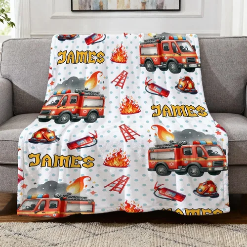 Miniatura 41 de Manta de Bebé Personalizada Camiones de Construcción Personalizados Camión Volquete Mantas con Nombre para Niños, Niñas y Pequeños Manta Suave