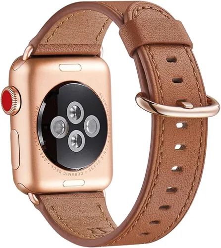 Miniatura 10 de WFEAGL Compatible con Apple Watch Banda 38mm 40mm 41mm para Mujeres, Correa de Cuero de Grano Superior para iWatch Ultra SE & Series 9 8 7 6 5 4 3