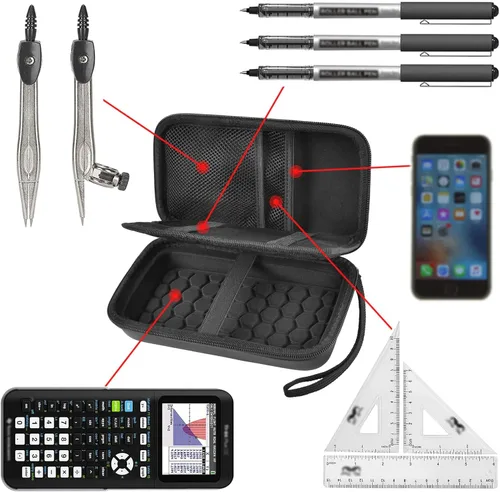 Miniatura 4 de Funda para calculadora gráfica compatible con Texas Instruments TI-84 Plus CE/TI-83 Plus CE, soporte de almacenamiento duro para estudiantes