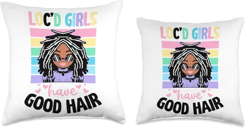 Miniatura 3 de Locs Afro Dreadlocks Love Beauty Hair Loc'd Good Hair Black American African Girl Throw Pillow, 16x16, Multicolor
