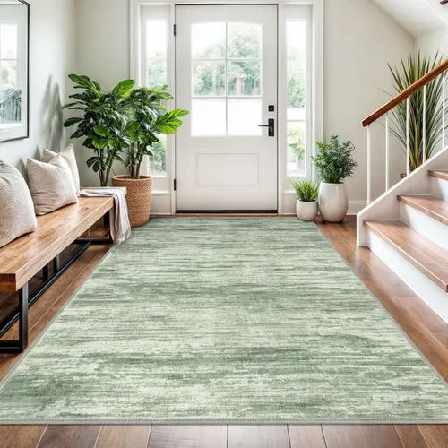 Miniatura 111 de SIILOOM 2 x 3 Alfombra moderna y abstracta para entrada, alfombra neutra azul marino gris multicolor súper suave de área pequeña, alfombras lavables
