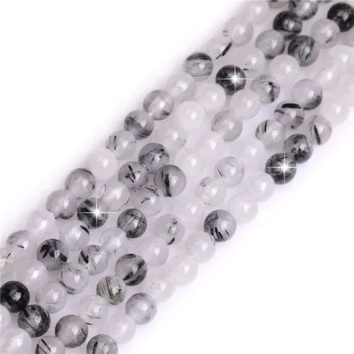 Miniatura 152 de GEM-Inside - Cuentas redondas de ágata de ónix azul claro natural de 0.394 pulgadas (0.394 in) con agujero grande para hacer joyas, suministros