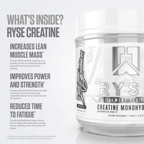 Miniatura 4 de RYSE - Polvo de monohidrato de creatina, sin sabor, apoya el crecimiento muscular magro de hombres y mujeres, la fuerza, la potencia