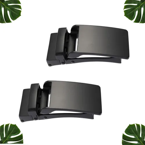 Miniatura 3 de EXCEART 2 hebillas de cinturón para hombre de aleación de negocios con hebilla automática única para cinturón (negro)