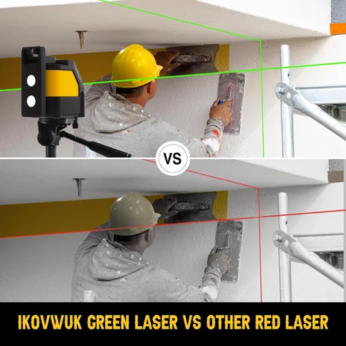 Miniatura 2 de IKOVWUK Nivel láser autonivelante, láser de línea cruzada verde para colgar fotos y construcción, soporte magnético de 180° y soporte de techo, 2